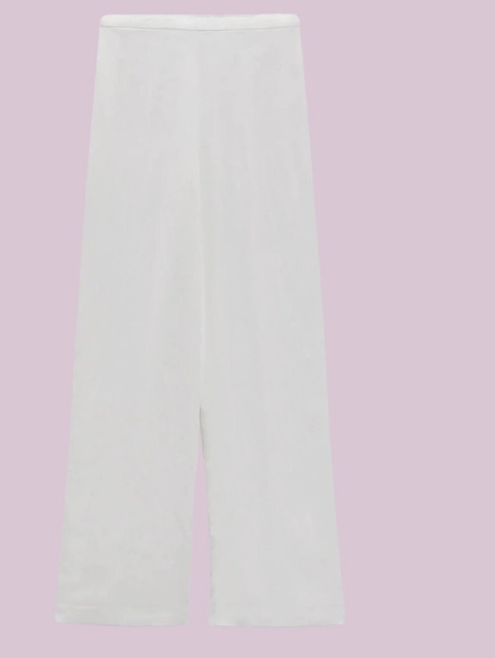 Zara NWT🏷️ Palazzo White Silky Flowy Wide Leg High Waist Pants Side Zip XL - Picture 11 of 13
